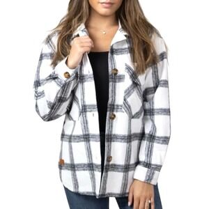Simply Southern Size XXL Women's Long Sleeve Brush Plaid Shacket/Jacket Thick